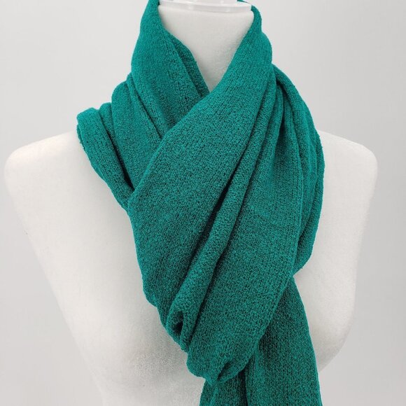 LINEA by Louis Dell'Olio Boucle Knit Sweater Scarf Cerulean Teal Green - Picture 2 of 6